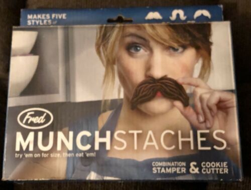 Lot (5) Genuine Fred Munchstaches Cookie Cutter; Combination Stamper/Cutter