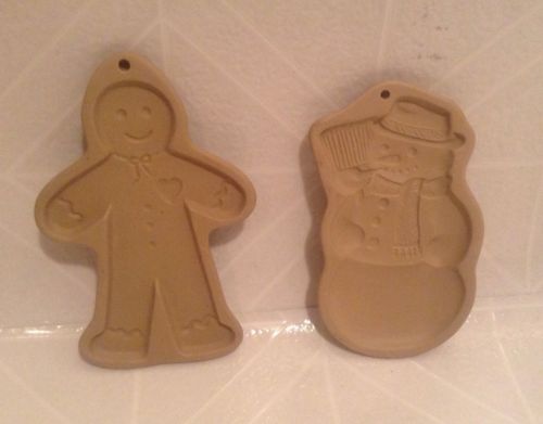 Brown Bag Cookie Art Lot Of 2 Snowman & Gingerbread Man