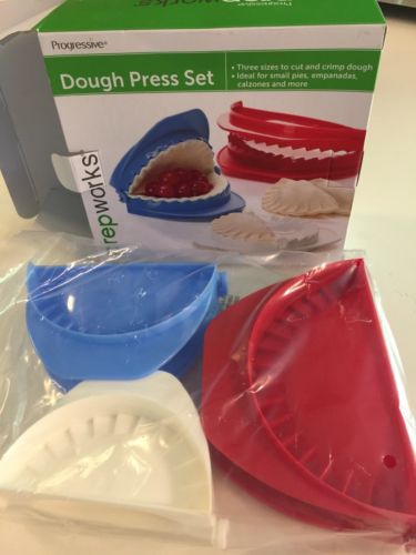 Dough Press Set by Progressive Prep Works 3 Sizes To Cut And Crimp Dough NEW!