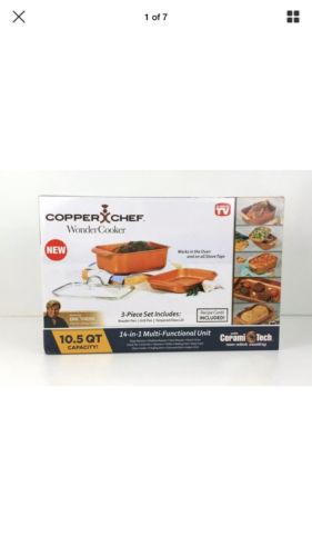 Copper Chef Wonder Cooker 3 Piece Cookware Set 9-Qt. Roaster Pan ~ Top Quality
