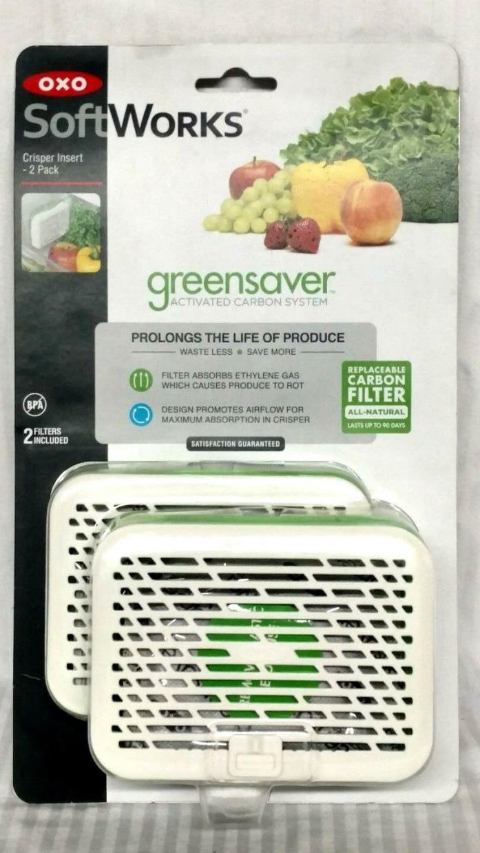 OXO SoftWorks Crisper Insert Greensaver Activated Carbon System 2 Pack