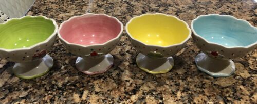 Colorful Ceramic Ice Cream Dessert Bowls Dish Set