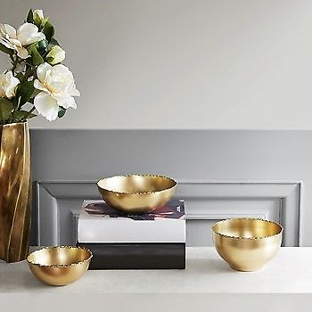 Madison Park Bowl Set of 3 in Gold Finish MP162-0286