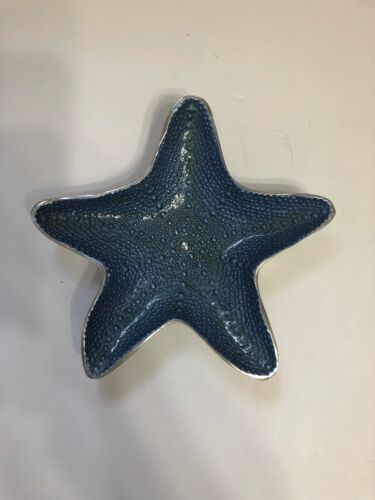Mariposa Starfish Decorative Bowl Plate Aqua Blue
