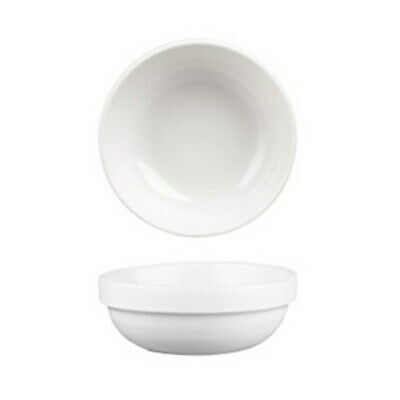 Round Super Vitrified Ceramic Rimmed Stackable Bowl White 10 oz | 6/Case