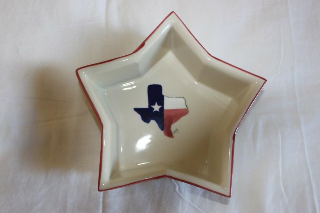 Hartstone USA 1991 Pottery-Texas Lone Star Shaped Dish