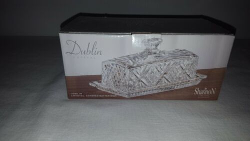 Gorgeous Dublin Crystal butter Dish with Lid in Beautiful cut Best eBay Price