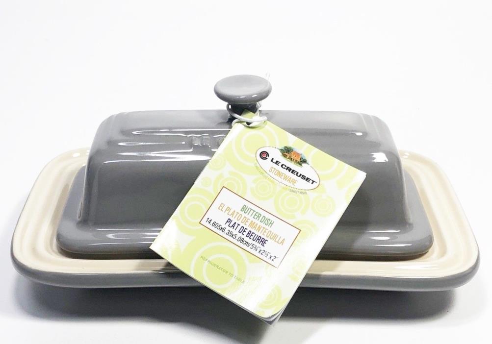 Le Creuset ~ Covered Butter Dish ~ Grey Stoneware 1/4lb Single Stick ~ NWT!