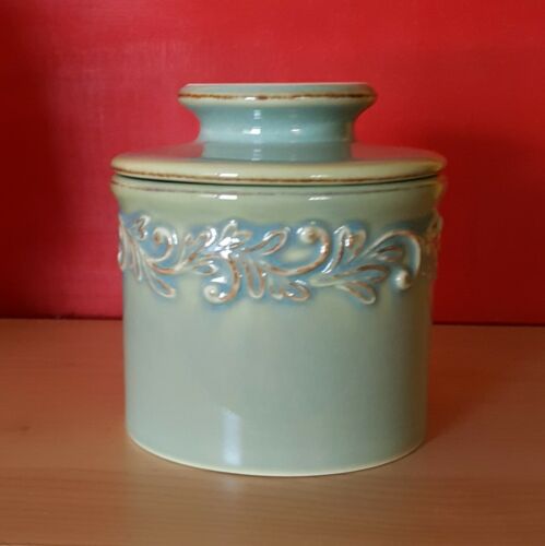 Original Butter Bell Crock by L Tremain Antique Collection Sea Spray Blue Green