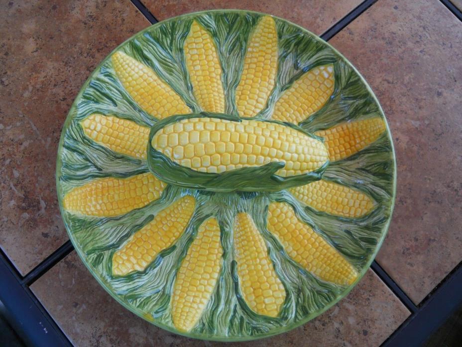 Large Corn-on-the-Cob Holder Plate with Covered Butter Holder $12.99