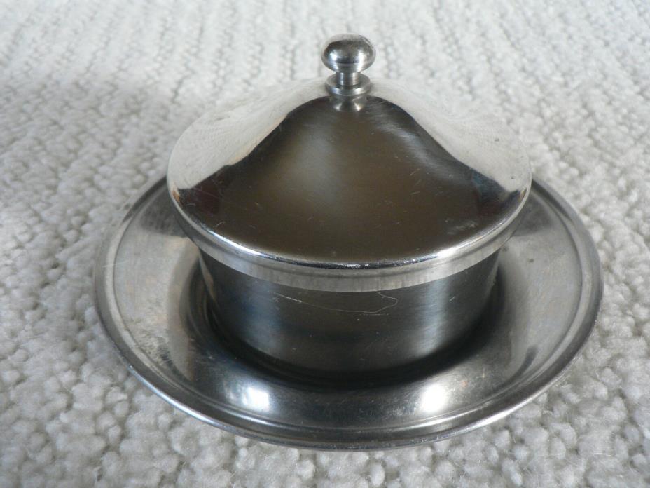 Gillespie Japan Stainless Steel Butter Dish with Lid & Saucer