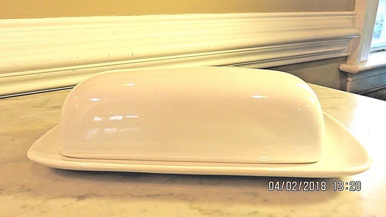 Porcelain White Butter Dish with Lid Threshold Dishwasher & Microwave Safe