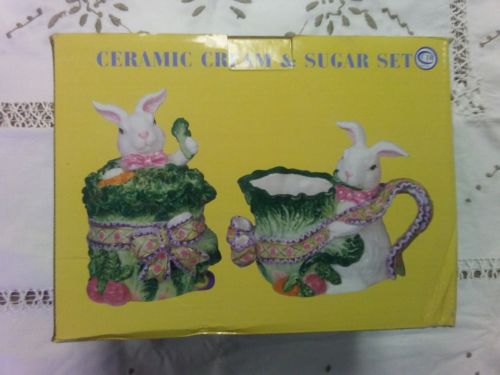 Ceramic Bunny Cream And Sugar Set