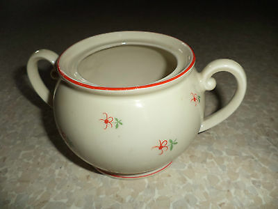 Vintage bone tone sugar bowl w/floral design - no lid