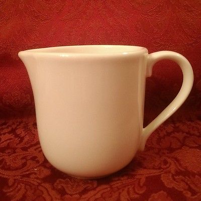 Epoch Ceramic Creamer Indonesia D Handle Small Pitcher White Cream Ivory