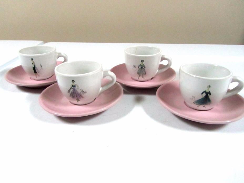 ROSANNA CUPS AND SAUCERS SET OF FOUR DRESS FASHIONS