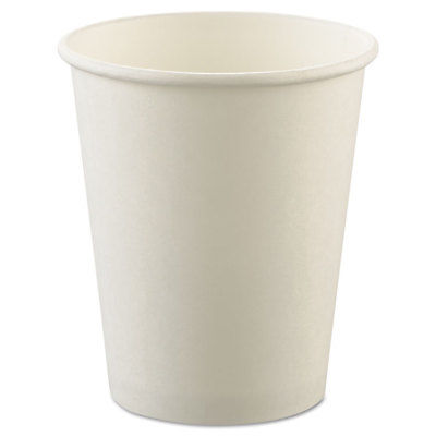 4COU Uncoated Paper Cups, Hot Drink, 8oz, White, 1000/Carton U508NU