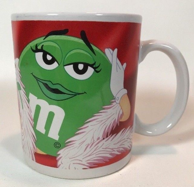 M & M Coffee Cup Green w/ Feather Boa Rose & Hearts Mug Coffee Mug  By Galerie