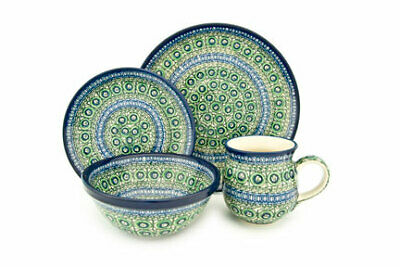 Blue Rose Polish Pottery Indigo 16 Piece Dinner Set