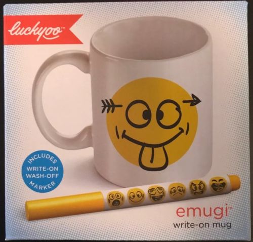 Coffee Cup NEW Luckyoo Emoji Write-on Mug. Coffee/tea Mug Write On/wash Off. New