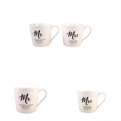 Mr. And Mrs. Coffee Mug Set With Love Is Patient Bible Scripture, 2, 12 Ounce