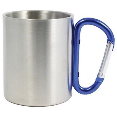 Outdoor RX Stainless Steel Carabiner Mug (Blue, 8-Ounce)
