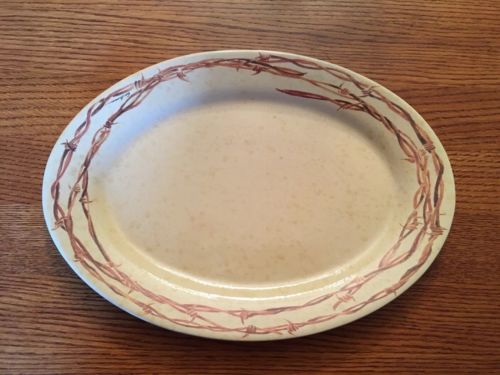 Barbwire Collection Cowboy Living 14” Platter