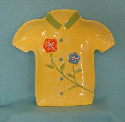 Hawaiian Shirt Serving Plate in Yellow - NEW - Great for Display!