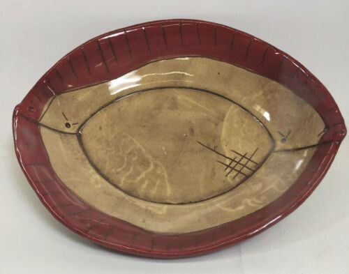 Vintage Looking Football Ceramic Tray/Dish 8”x6.5” (A44)