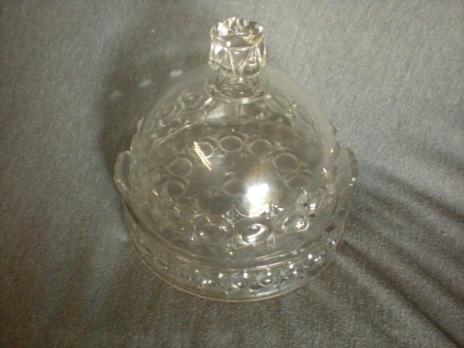 Crystal Glass Cheese Dome or Dessert Serving Tray Platter With Removable Lid