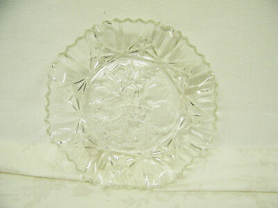 Vintage Clear Cut Glass Fruit Platter Plate Dish