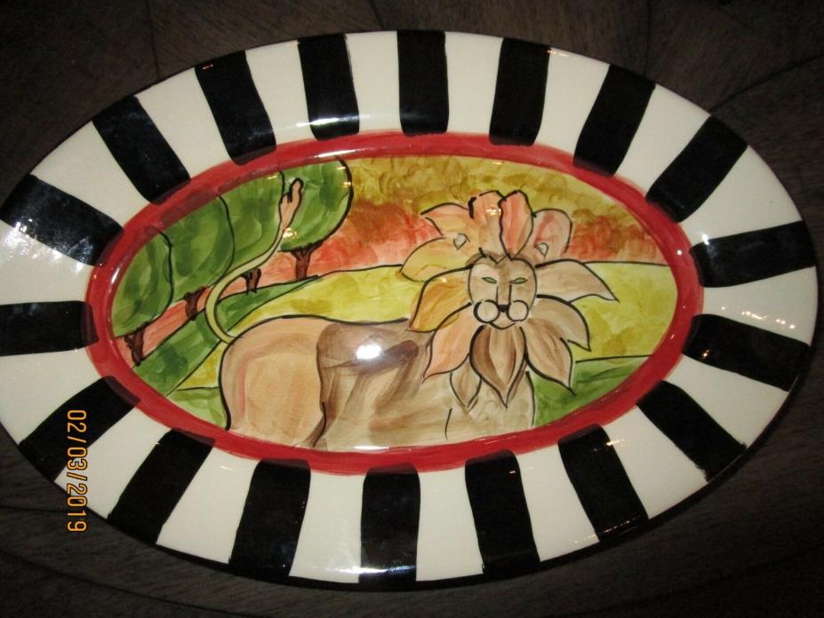 RARE BYRD COOKIE CO PLATTER HAND PAINTED BY SHEILA HERRMAN