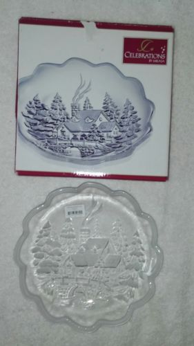 Mikasa Glass Platter Tray Dish Serving Christmas Winter Wonderland Collection 7