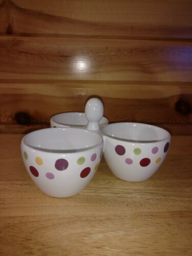 Pampered Chef Simple Additions Dots Trio Serving Bowl Candy Dish Condiments