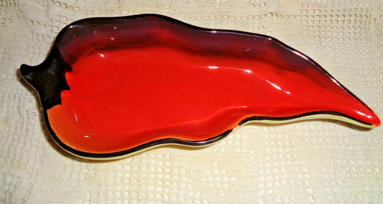 Red Hot Chili Pepper Ceramic Salsa Serving Dish So Cute