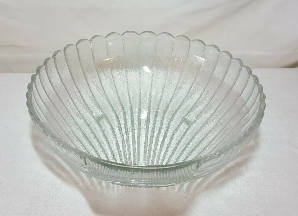 Large Glass Shell Shape Serving Bowl