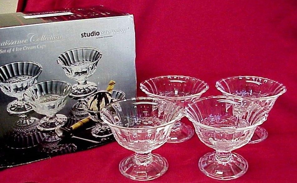 Studio Silversmith Ice Cream Cups Dessert Cups Footed Set of 4