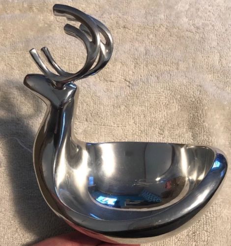 Nambe Holiday Reindeer Candy Dish- Silver Polished - 2014- MT0699