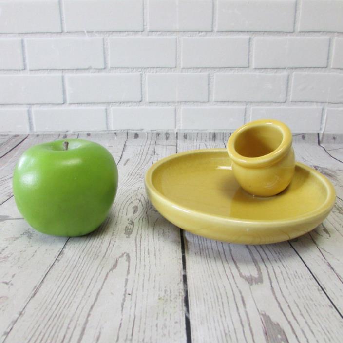 Vintage Williams Sonoma Olive Dish Attached Pit Bowl Yellow Ceramic Portugal
