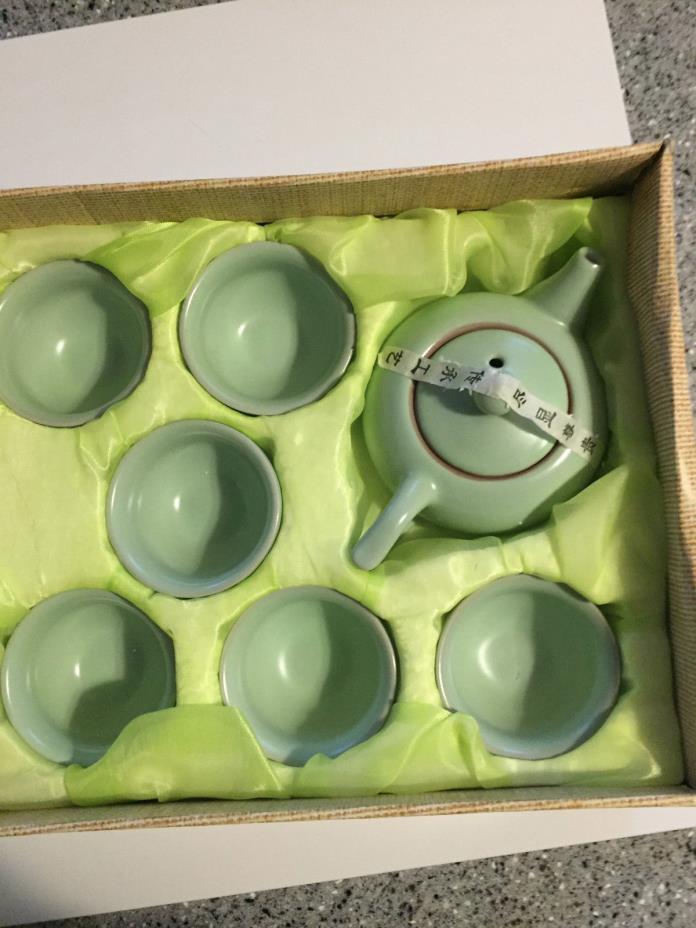 Chinese Porcelain  Tea Cup Ceramic Ice Crack Royal Pot Cups Set