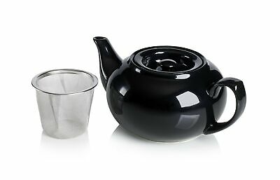 Adagio Teas PersonaliTea Ceramic Teapot with Infuser Basket, 24-Ounce, Black