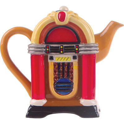 NEW Retro Jukebox Teapot - Whimsical Handpainted 8