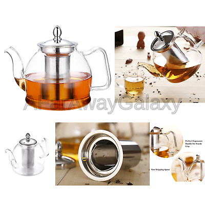 Hiware 1000ml Glass Teapot with Removable Infuser, Stovetop Safe Tea Kettle, ...