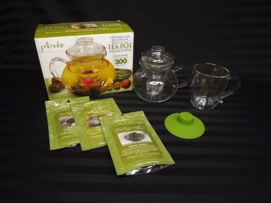 40 oz Glass Primula Teapot with Loose Tea Infuser Epoca Pot In Original Box