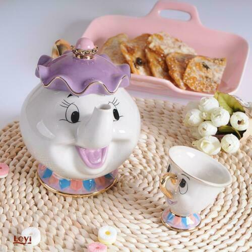 Cartoon Beauty And The Beast Teapot Mug Mrs Potts Chip Tea Pot Cup One Set