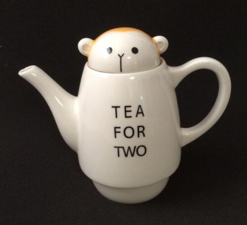 Shinzi Katoh Tea for Two Tea Set. Cute Yellow Black White Monkey (Pot, Lid Only)