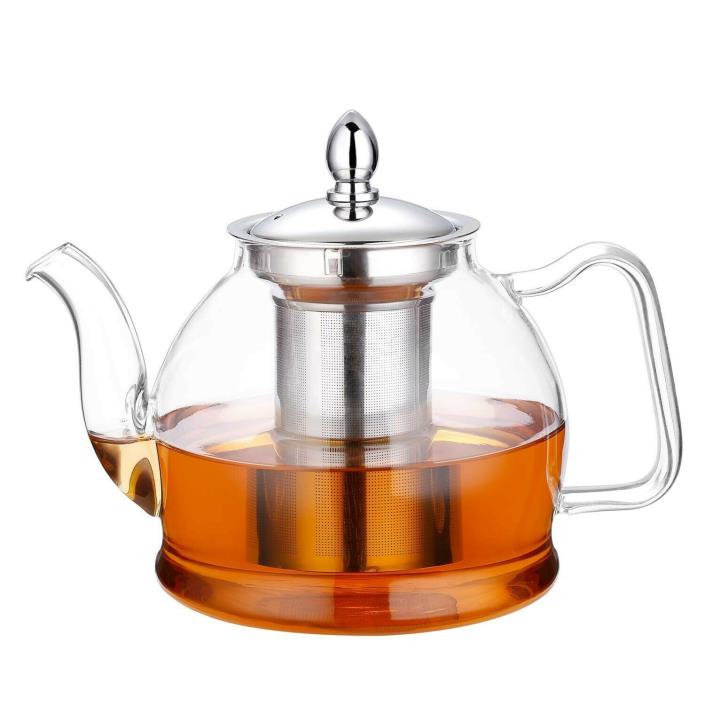 Stovetop Safe Kettle Blooming Loose Glass Teapot Removable Infuser Tea Maker Set
