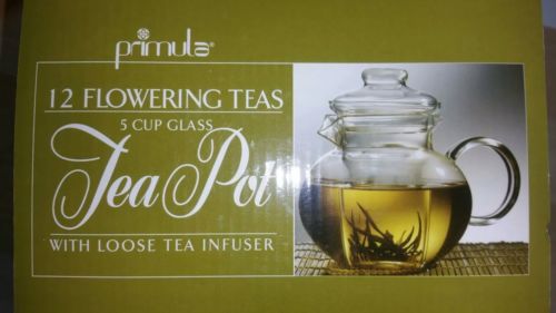 Primula Glass Tea Pot Loose Tea Infuser Flowering 5 Cup Natural Homeopathic Pure