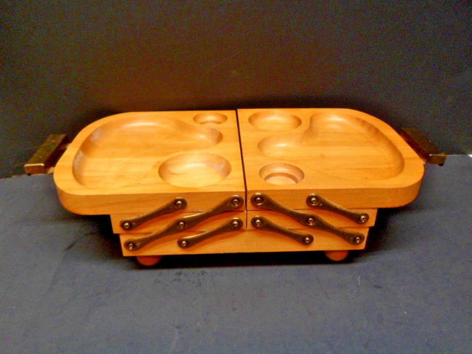 1950s Karoff Danish Modern Folding Tidbit Tray