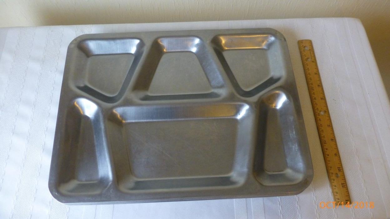 Vintage Steel Prison Military Cafeteria Heavy Duty Lunch Food Tray 1951 Set of 5